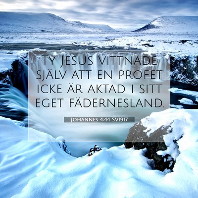 Picture 07 - Johannes 4:44 SV1917 - Ty Jesus vittnade själv att en profet icke är - Bible Verse Picture