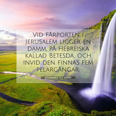 Picture 07 - Johannes 5:2 SV1917 - Vid Fårporten i Jerusalem ligger en damm, på - Bible Verse Picture
