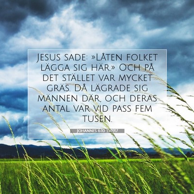 Picture 07 - Johannes 6:10 SV1917 - Jesus sade: »Låten folket lägga sig här.» - Bible Verse Picture