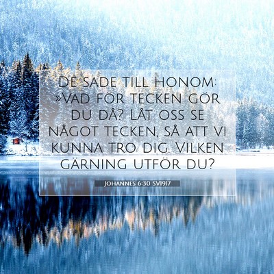 Picture 07 - Johannes 6:30 SV1917 - De sade till honom: »Vad för tecken gör du - Bible Verse Picture