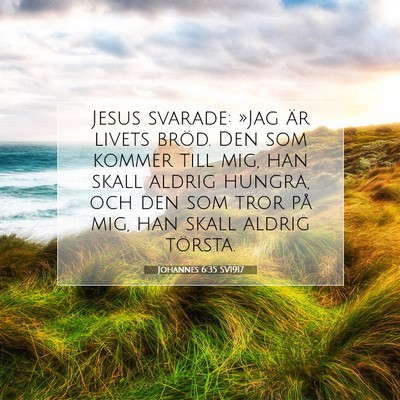 Picture 07 - Johannes 6:35 SV1917 - Jesus svarade: »Jag är livets bröd. Den som - Bible Verse Picture