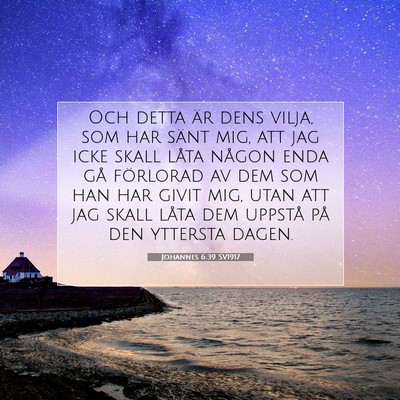 Picture 07 - Johannes 6:39 SV1917 - Och detta är dens vilja, som har sänt mig, att - Bible Verse Picture