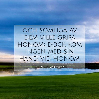 Picture 07 - Johannes 7:44 SV1917 - och somliga av dem ville gripa honom; dock kom - Bible Verse Picture