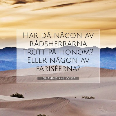 Picture 07 - Johannes 7:48 SV1917 - Har då någon av rådsherrarna trott på honom? - Bible Verse Picture