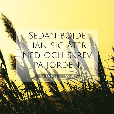 Picture 07 - Johannes 8:8 SV1917 - Sedan böjde han sig åter ned och skrev på - Bible Verse Picture