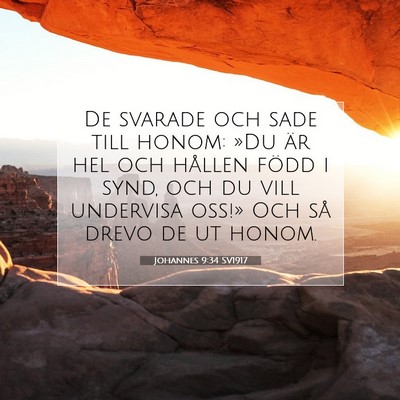 Picture 07 - Johannes 9:34 SV1917 - De svarade och sade till honom: »Du är hel och - Bible Verse Picture