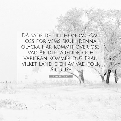 Picture 07 - Jona 1:8 SV1917 - Då sade de till honom: »Säg oss för vems - Bible Verse Picture