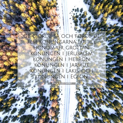 Picture 07 - Josua 10:23 SV1917 - De gjorde så och förde de fem konungarna ut - Bible Verse Picture