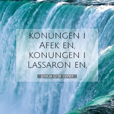Picture 07 - Josua 12:18 SV1917 - konungen i Afek en, konungen i Lassaron - Bible Verse Picture