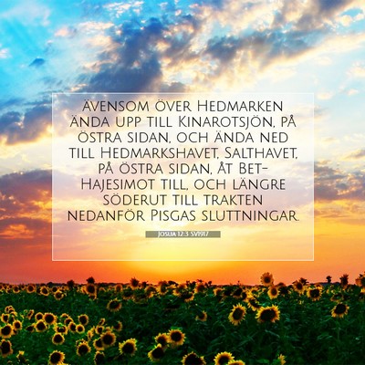 Picture 07 - Josua 12:3 SV1917 - ävensom över Hedmarken ända upp till - Bible Verse Picture