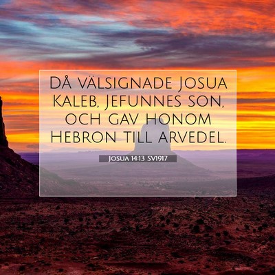 Picture 07 - Josua 14:13 SV1917 - Då välsignade Josua Kaleb, Jefunnes son, och - Bible Verse Picture