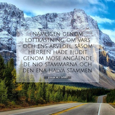Picture 07 - Josua 14:2 SV1917 - nämligen genom lottkastning om vars och ens - Bible Verse Picture