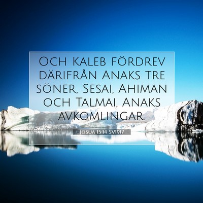Picture 07 - Josua 15:14 SV1917 - Och Kaleb fördrev därifrån Anaks tre söner, - Bible Verse Picture