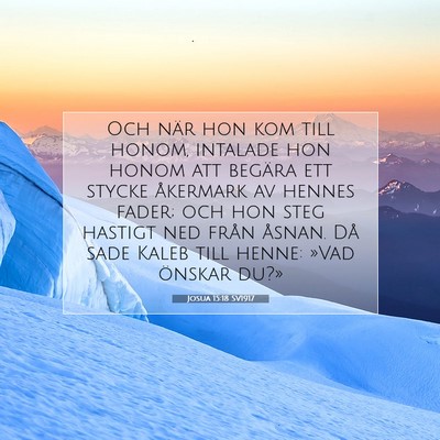 Picture 07 - Josua 15:18 SV1917 - Och när hon kom till honom, intalade hon honom - Bible Verse Picture
