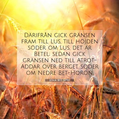 Picture 07 - Josua 18:13 SV1917 - Därifrån gick gränsen fram till Lus, till - Bible Verse Picture