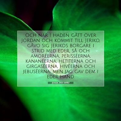 Picture 07 - Josua 24:11 SV1917 - Och när I haden gått över Jordan och kommit - Bible Verse Picture