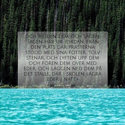 Picture 07 - Josua 4:3 SV1917 - och bjuden dem och sägen: 'Tagen här ur Jordan, - Bible Verse Picture