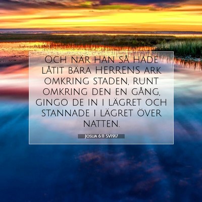 Picture 07 - Josua 6:11 SV1917 - Och när han så hade låtit bära HERRENS ark - Bible Verse Picture