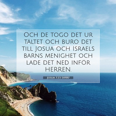 Picture 07 - Josua 7:23 SV1917 - Och de togo det ur tältet och buro det till - Bible Verse Picture