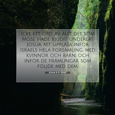 Picture 07 - Josua 8:35 SV1917 - Icke ett ord av allt det som Mose hade bjudit - Bible Verse Picture