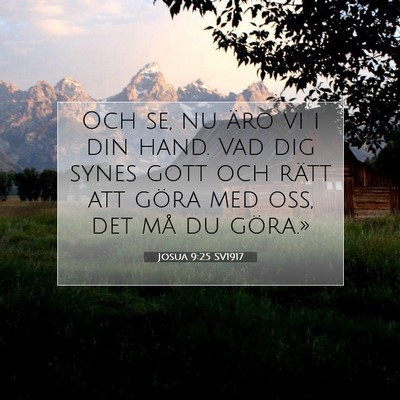 Picture 07 - Josua 9:25 SV1917 - Och se, nu äro vi i din hand. Vad dig synes gott - Bible Verse Picture