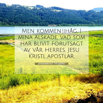 Picture 07 - Judasbrevet 1:17 SV1917 - Men kommen ihåg, I mina älskade, vad som har - Bible Verse Picture