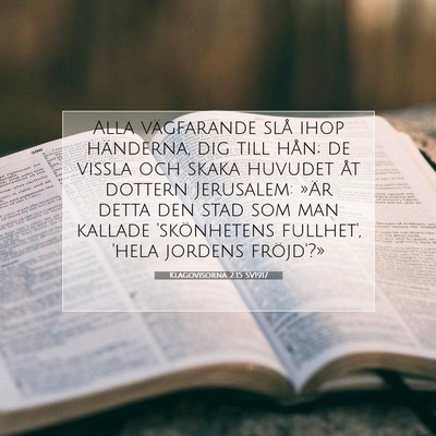 Picture 07 - Klagovisorna 2:15 SV1917 - Alla vägfarande slå ihop händerna, dig till - Bible Verse Picture