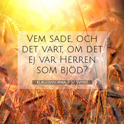 Picture 07 - Klagovisorna 3:37 SV1917 - Vem sade, och det vart, om det ej var Herren som - Bible Verse Picture