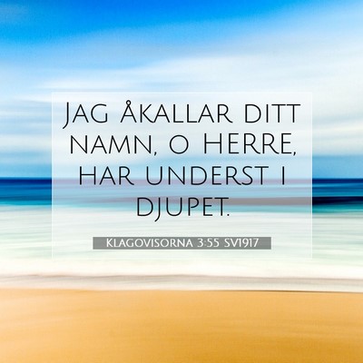 Picture 07 - Klagovisorna 3:55 SV1917 - Jag åkallar ditt namn, o HERRE, har underst i - Bible Verse Picture