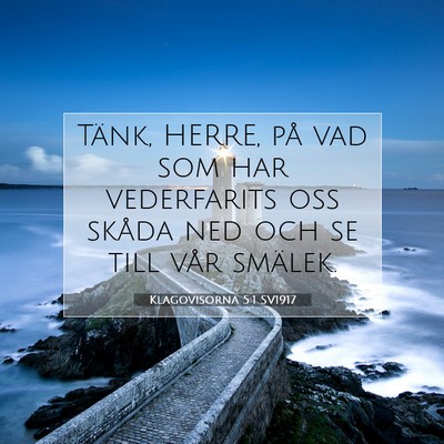 Picture 07 - Klagovisorna 5:1 SV1917 - Tänk, HERRE, på vad som har vederfarits oss - Bible Verse Picture