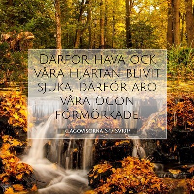 Picture 07 - Klagovisorna 5:17 SV1917 - Därför hava ock våra hjärtan blivit sjuka, - Bible Verse Picture