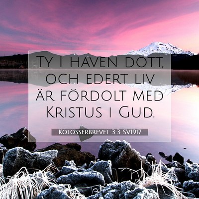 Picture 07 - Kolosserbrevet 3:3 SV1917 - Ty I haven dött, och edert liv är fördolt med - Bible Verse Picture