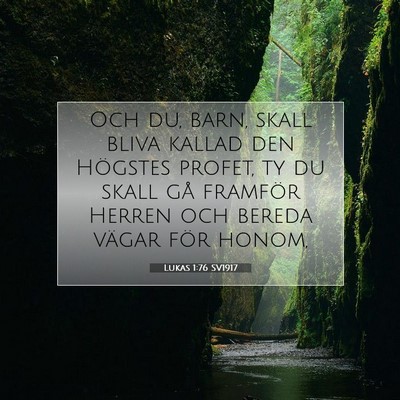 Picture 07 - Lukas 1:76 SV1917 - Och du, barn, skall bliva kallad den Högstes - Bible Verse Picture
