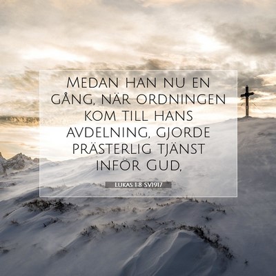 Picture 07 - Lukas 1:8 SV1917 - Medan han nu en gång, när ordningen kom till - Bible Verse Picture