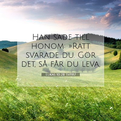 Picture 07 - Lukas 10:28 SV1917 - Han sade till honom: »Rätt svarade du. Gör - Bible Verse Picture