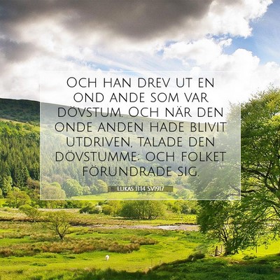 Picture 07 - Lukas 11:14 SV1917 - Och han drev ut en ond ande som var dövstum. Och - Bible Verse Picture