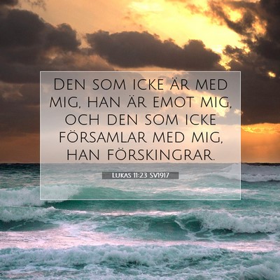 Picture 07 - Lukas 11:23 SV1917 - Den som icke är med mig, han är emot mig, och - Bible Verse Picture