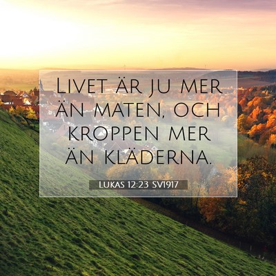 Picture 07 - Lukas 12:23 SV1917 - Livet är ju mer än maten, och kroppen mer än - Bible Verse Picture