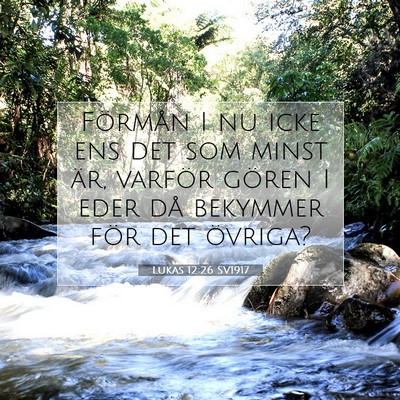 Picture 07 - Lukas 12:26 SV1917 - Förmån I nu icke ens det som minst är, varför - Bible Verse Picture