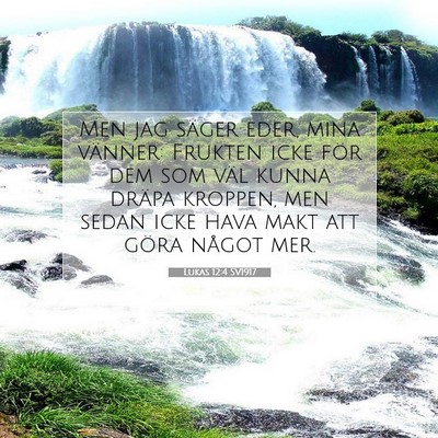 Picture 07 - Lukas 12:4 SV1917 - Men jag säger eder, mina vänner: Frukten icke - Bible Verse Picture