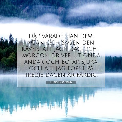Picture 07 - Lukas 13:32 SV1917 - Då svarade han dem: »Gån och sägen den - Bible Verse Picture