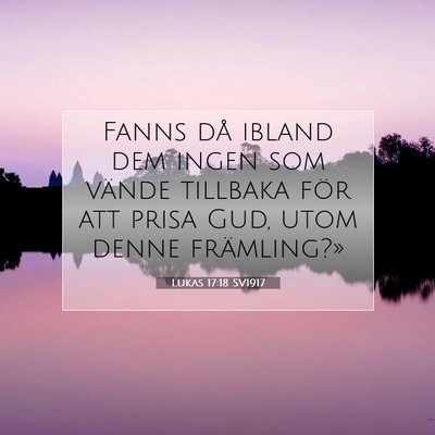Picture 07 - Lukas 17:18 SV1917 - Fanns då ibland dem ingen som vände tillbaka - Bible Verse Picture