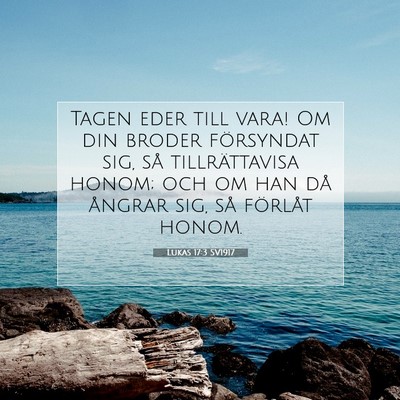 Picture 07 - Lukas 17:3 SV1917 - Tagen eder till vara! Om din broder försyndat - Bible Verse Picture