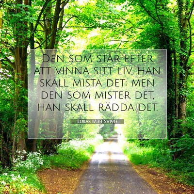 Picture 07 - Lukas 17:33 SV1917 - Den som står efter att vinna sitt liv, han skall - Bible Verse Picture