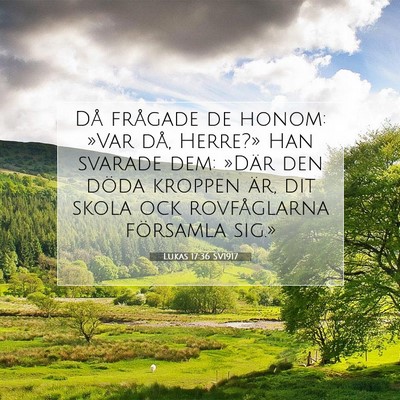 Picture 07 - Lukas 17:36 SV1917 - Då frågade de honom: »Var då, Herre?» Han - Bible Verse Picture