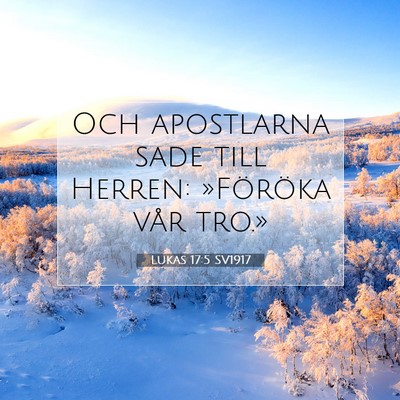 Picture 07 - Lukas 17:5 SV1917 - Och apostlarna sade till Herren: »Föröka vår - Bible Verse Picture