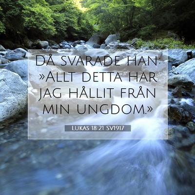 Picture 07 - Lukas 18:21 SV1917 - Då svarade han: »Allt detta har jag hållit - Bible Verse Picture