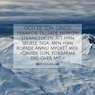 Picture 07 - Lukas 18:39 SV1917 - Och de som gingo framför tillsade honom - Bible Verse Picture