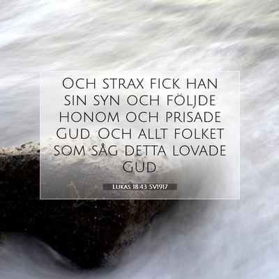 Picture 07 - Lukas 18:43 SV1917 - Och strax fick han sin syn och följde honom och - Bible Verse Picture