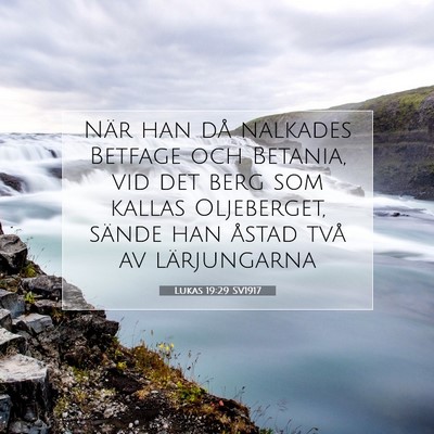 Picture 07 - Lukas 19:29 SV1917 - När han då nalkades Betfage och Betania, vid - Bible Verse Picture